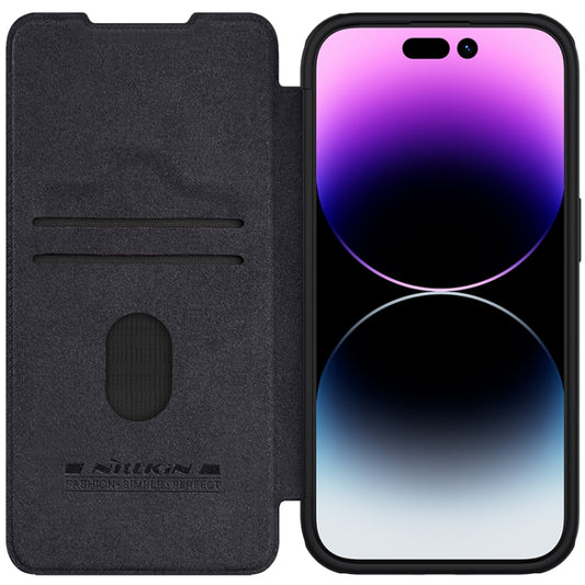 For iPhone 15 Pro Max NILLKIN QIN Series Pro Sliding Camera Cover Design Leather Phone Case(Black) by NILLKIN