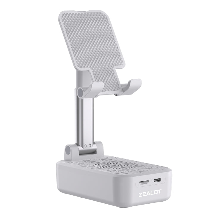 Zealot Z7 2 in 1 Foldable Phone Holder with Wireless Bluetooth Speaker(White) - Desktop Holder by ZEALOT | Online Shopping UK | buy2fix