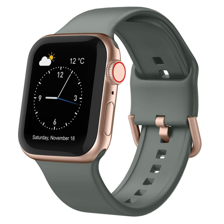 For Apple Watch Ultra 2 49mm Pin Buckle Silicone Watch Band(Olive) by buy2fix