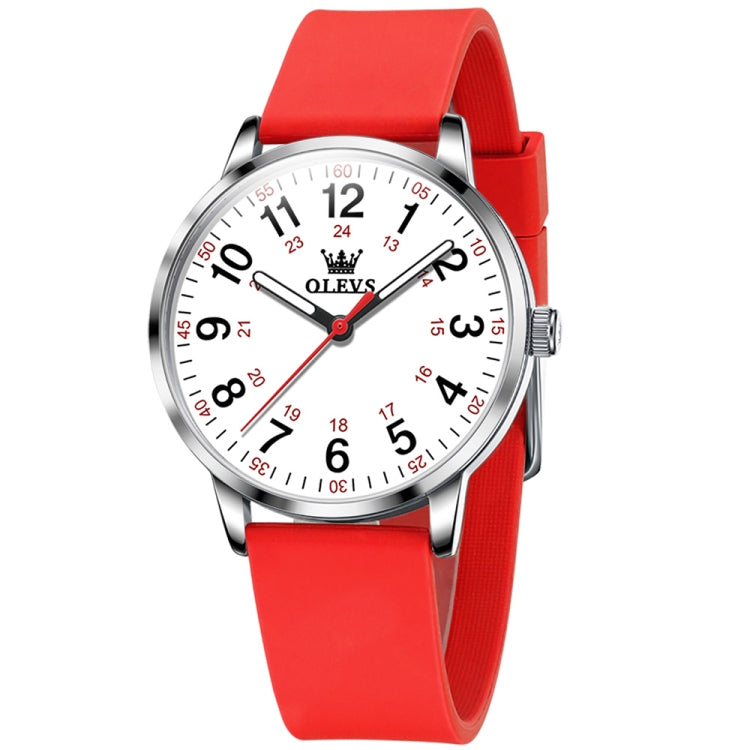 OLEVS 9953 Women Simple Silicone Strap Waterproof Quartz Watch(Red) - Silicone Strap Watches by OLEVS | Online Shopping UK | buy2fix