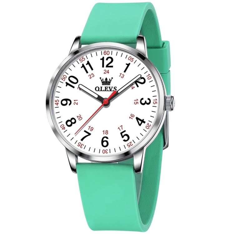 OLEVS 9953 Women Simple Silicone Strap Waterproof Quartz Watch(Green) - Silicone Strap Watches by OLEVS | Online Shopping UK | buy2fix