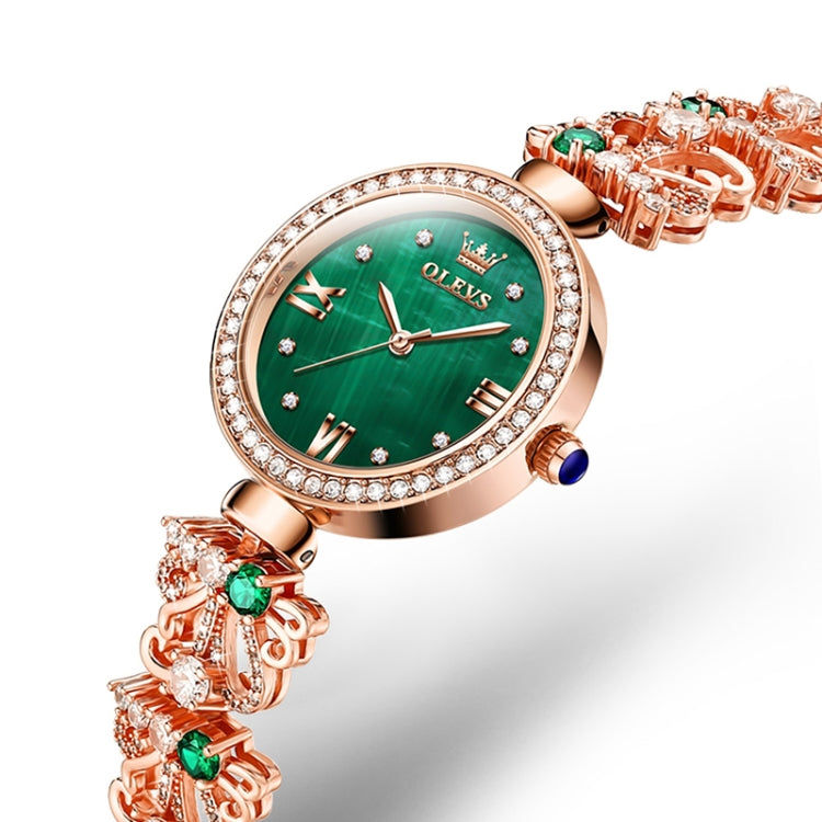 OLEVS 9958 Women Adjustable Drawstring Bracelet Quartz Watch(Green + Rose Gold) - Bracelet Watches by OLEVS | Online Shopping UK | buy2fix