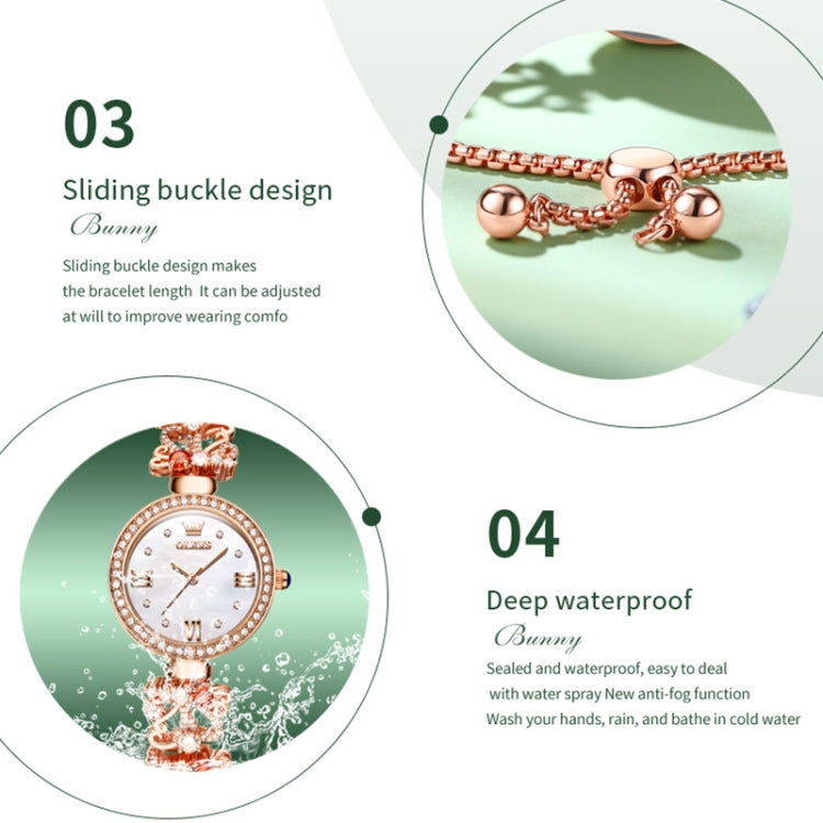 OLEVS 9958 Women Adjustable Drawstring Bracelet Quartz Watch(Green + Rose Gold) - Bracelet Watches by OLEVS | Online Shopping UK | buy2fix