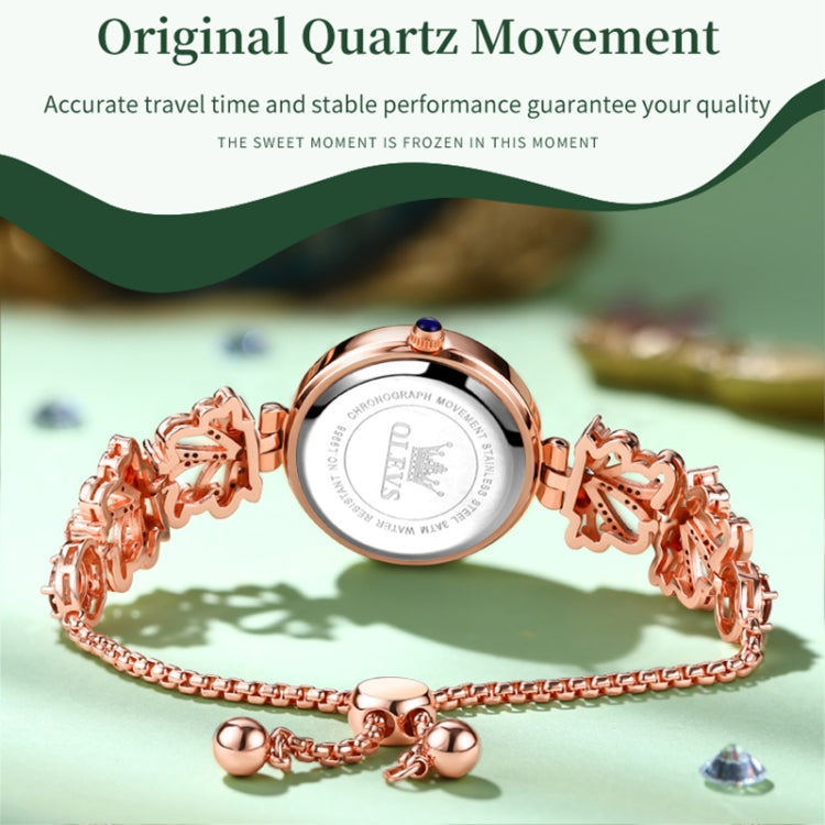 OLEVS 9958 Women Adjustable Drawstring Bracelet Quartz Watch(Green + Rose Gold) - Bracelet Watches by OLEVS | Online Shopping UK | buy2fix