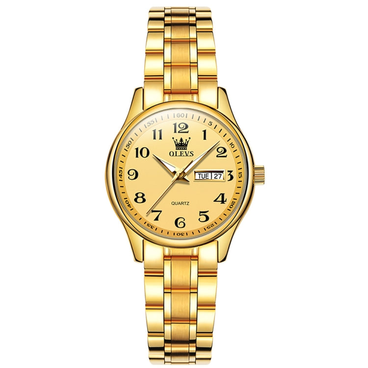 OLEVS 5567 Women Steel Strap Waterproof Quartz Watch(Gold) - Metal Strap Watches by OLEVS | Online Shopping UK | buy2fix