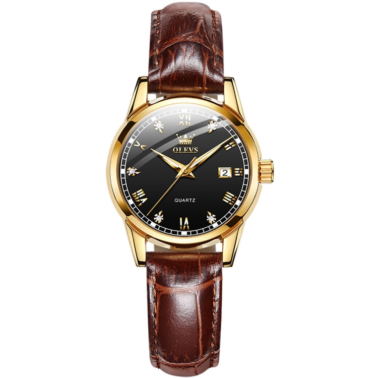 OLEVS 6896 Women Multifunctional Luminous Waterproof Quartz Watch(Black) - Leather Strap Watches by OLEVS | Online Shopping UK | buy2fix