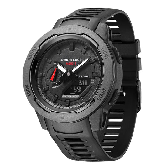 NORTH EDGE MARS3 Outdoor Waterproof Men Carbon Fiber Electronic Sports Watch(Black) - Sport Watches by NORTH EDGE | Online Shopping UK | buy2fix