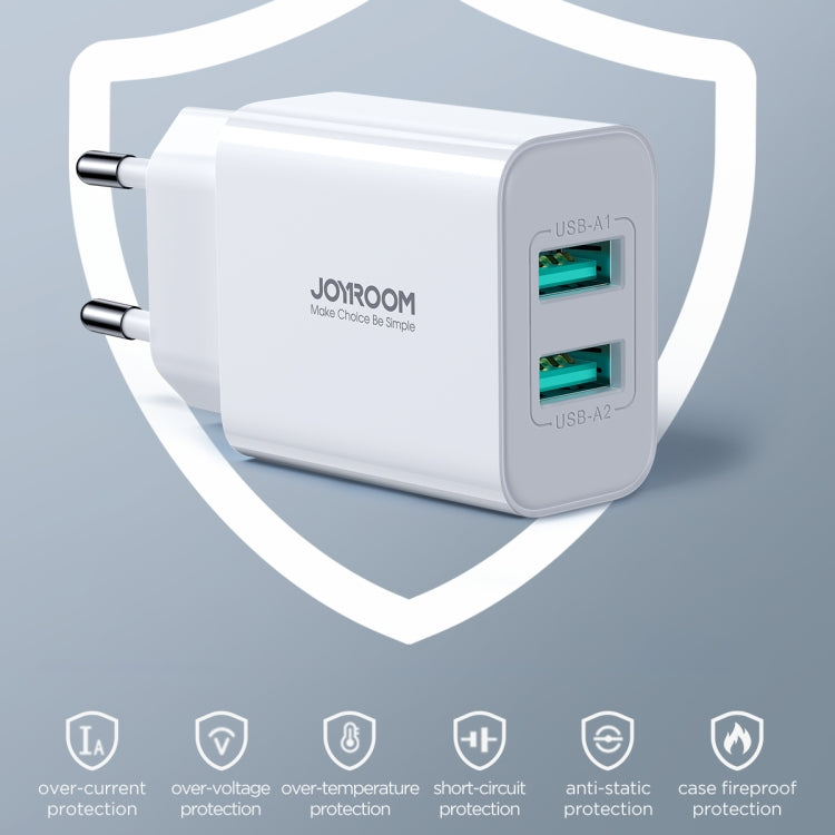 JOYROOM JR-TCN04 2.1A Dual USB Charger, Specification:EU Plug - USB Charger by JOYROOM | Online Shopping UK | buy2fix