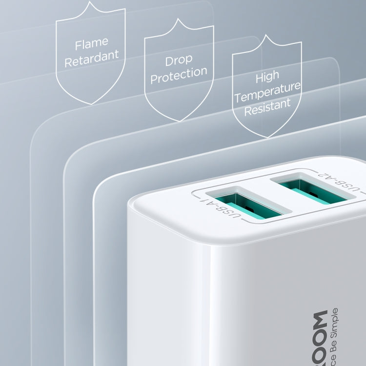 JOYROOM JR-TCN04 2.1A Dual USB Charger, Specification:EU Plug - USB Charger by JOYROOM | Online Shopping UK | buy2fix