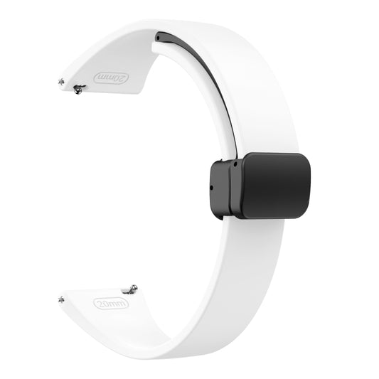 For Samsung Galaxy Watch 6 / 6 Classic Magnetic Black Buckle Slim Silicone Watch Band(White) by buy2fix