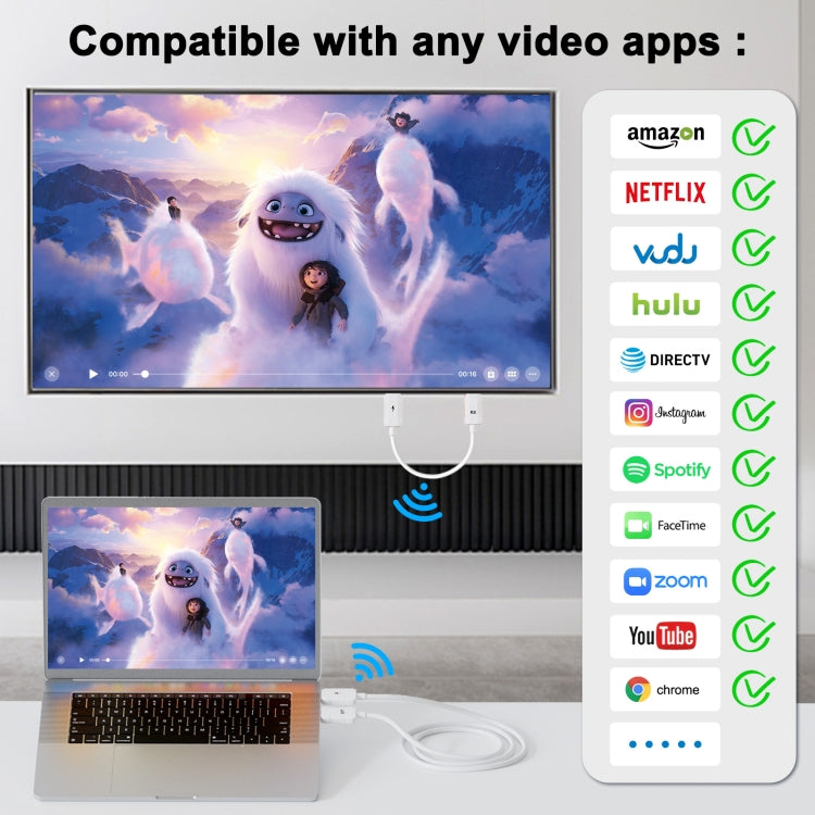 THT-020-8-1 4 in 1 HDMI Transmitter Wireless Screen Sharer Set(White) - Wireless Display Dongle by buy2fix | Online Shopping UK | buy2fix