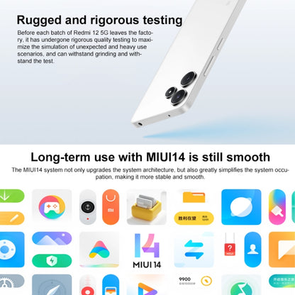 Xiaomi Redmi 12 5G, 6GB+128GB,  6.79 inch MIUI 14 Qualcomm Snapdragon 4 Gen2 Octa Core up to 2.2GHz, Network: 5G, Not Support Google Play(White) - Xiaomi Redmi by Xiaomi | Online Shopping UK | buy2fix