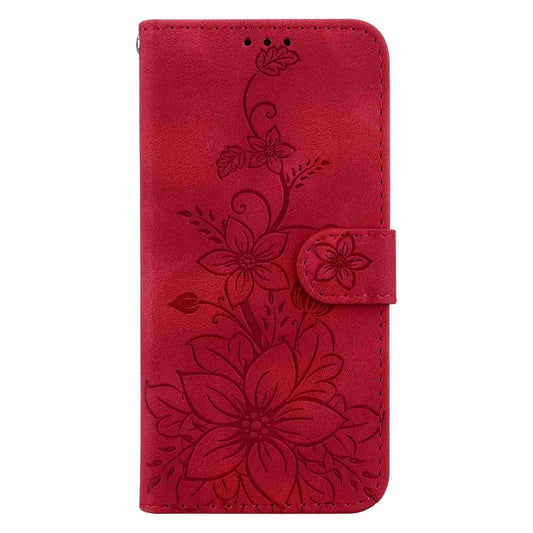 For Xiaomi Redmi Note 11 Global / Note 11S Lily Embossed Leather Phone Case(Red) by buy2fix