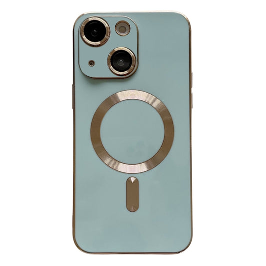 For iPhone 15 Magsafe Plating TPU Phone Case with Lens Film(Light Green) - iPhone 15 Cases by buy2fix | Online Shopping UK | buy2fix