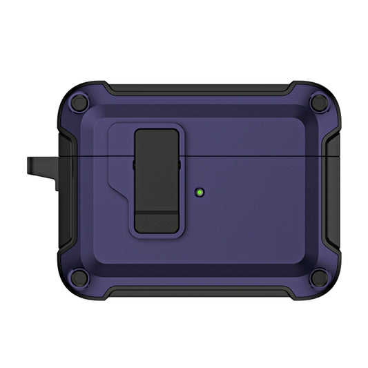 For AirPods Pro 2 TPU + PC Wireless Bluetooth Earphone Protective Case with Switch Lock & Hook(Blue) by buy2fix