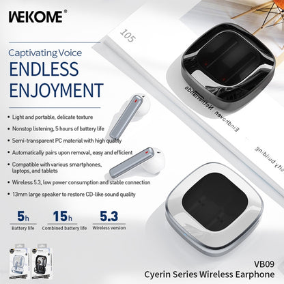 WK VB09 Cyerin Series Wireless Bluetooth Earphone(Black) - Bluetooth Earphone by WK | Online Shopping UK | buy2fix