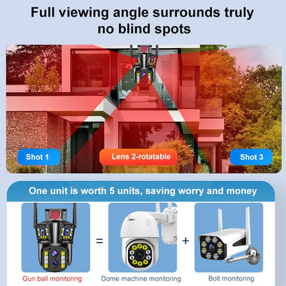 DF-3HBJ 8MP HD IP66 Waterproof Outdoor WiFi IP Camera Support Dual Light Full Color, Plug:UK Plug by buy2fix