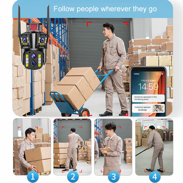 DF-3HBJ 8MP HD IP66 Waterproof Outdoor WiFi IP Camera Support Dual Light Source / Outside Lamp, Plug:UK Plug by buy2fix