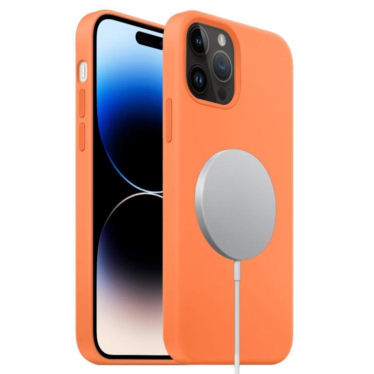 For iPhone 14 Pro Max MagSafe Liquid Silicone Full Coverage Phone Case(Orange) - iPhone 14 Pro Max Cases by buy2fix | Online Shopping UK | buy2fix