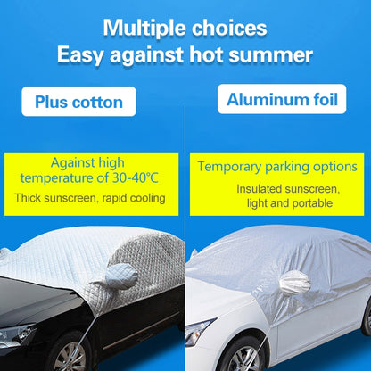 Car Half-cover Car Clothing Sunscreen Heat Insulation Sun Nisor, Plus Cotton Size: 4.3×1.8×1.5m - Window Foils & Solar Protection by buy2fix | Online Shopping UK | buy2fix