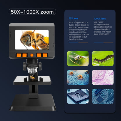 P110 50X-1000X Desktop Electronic Digital Microscope with 4.3 inch Screen - Digital Microscope by buy2fix | Online Shopping UK | buy2fix