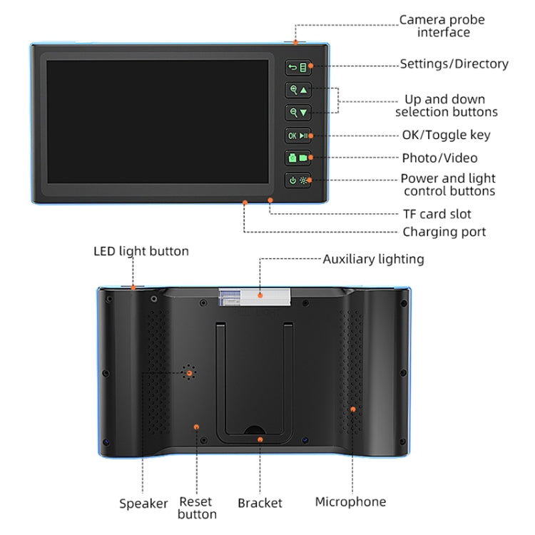 T23 8mm Single Lens 7 inch Screen Industrial Endoscope, Spec:10m Tube -  by buy2fix | Online Shopping UK | buy2fix