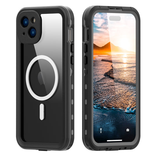 For iPhone 15 RedPepper IP68 Waterproof MagSafe Phone Case(Black)