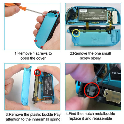 For Switch JoyCon Handle Metal Lock Replacement Parts, Spec:Grey Lock+Spring+Screwdriver - Switch Spare Parts by buy2fix | Online Shopping UK | buy2fix