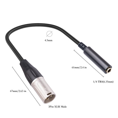 0.3m 6.35mm Female to XLR Male Microphone Audio Conversion Cable - Microphone Audio Cable & Connector by buy2fix | Online Shopping UK | buy2fix