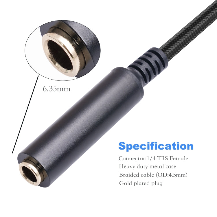 0.3m 6.35mm Female to XLR Female Microphone Audio Conversion Cable - Microphone Audio Cable & Connector by buy2fix | Online Shopping UK | buy2fix