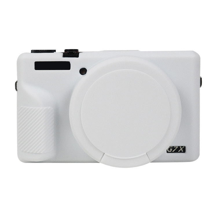 For Canon PowerShot G7 X Mark III / G7X3 Soft Silicone Protective Case with Lens Cover(White) - Protective Case by buy2fix | Online Shopping UK | buy2fix