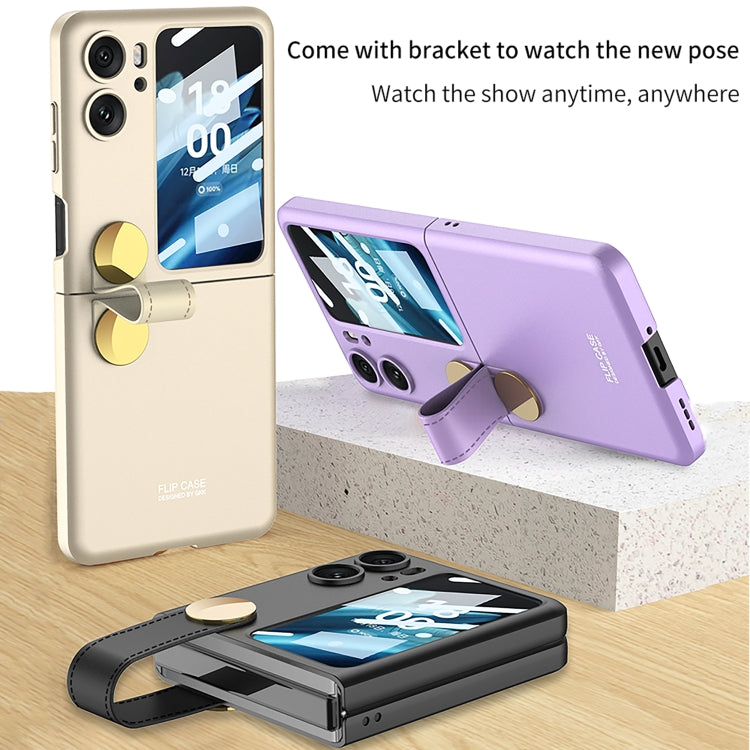 For OPPO Find N2 Flip GKK Integrated Ultrathin with Rotating Cortical Belt Phone Case(Purple) - Find N2 Flip Cases by GKK | Online Shopping UK | buy2fix