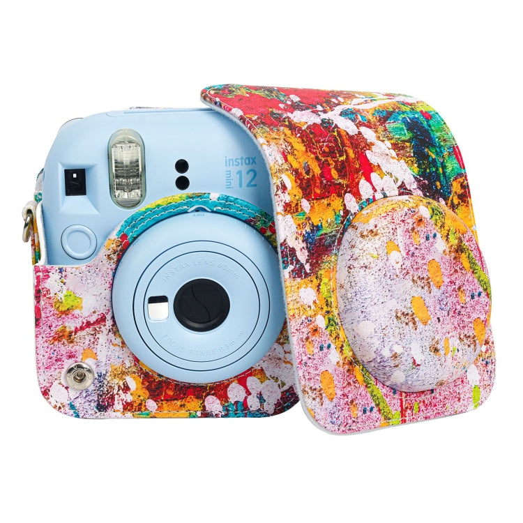 For FUJIFILM instax mini 12 Painted Full Body Leather Case Camera Bag with Strap(Abstract Painting) - Leather Bag by buy2fix | Online Shopping UK | buy2fix