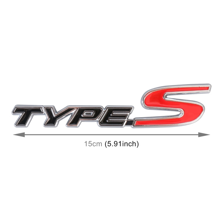 Car TYPE-S Personalized Aluminum Alloy Decorative Stickers, Size:15x3x0.4cm(Black Red) - 3D Metal Sticker by buy2fix | Online Shopping UK | buy2fix