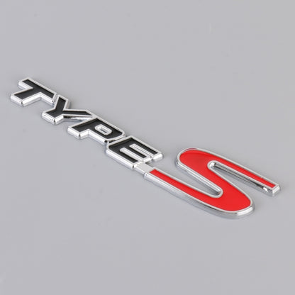 Car TYPE-S Personalized Aluminum Alloy Decorative Stickers, Size:15x3x0.4cm(Black Red) - 3D Metal Sticker by buy2fix | Online Shopping UK | buy2fix