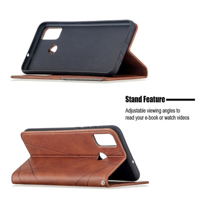 For Huawei Honor 9X Lite Rhombus Texture Horizontal Flip Magnetic Leather Case with Holder & Card Slots & Wallet(Brown) by buy2fix