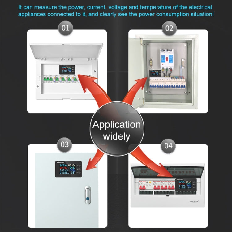KWS-AC301-100A 50-300V AC Digital Current Voltmeter with Closed Transformer(Black) - Current & Voltage Tester by buy2fix | Online Shopping UK | buy2fix