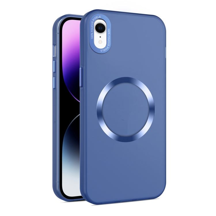 For iPhone XR CD Texture MagSafe Frosted Translucent Phone Case(Royal Blue) - More iPhone Cases by buy2fix | Online Shopping UK | buy2fix