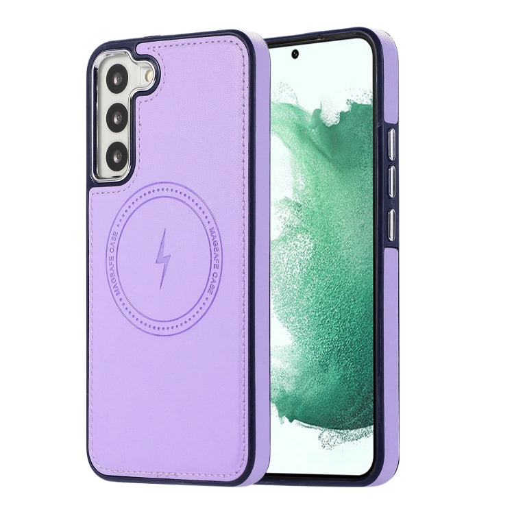 For Samsung Galaxy S23+ 5G Side Leather Magsafe Phone Case(Light Purple) - Galaxy S23+ 5G Cases by buy2fix | Online Shopping UK | buy2fix