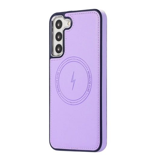 For Samsung Galaxy S23+ 5G Side Leather Magsafe Phone Case(Light Purple) by buy2fix