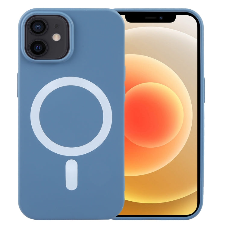 For iPhone 12 MagSafe Liquid Silicone Phone Case(Blue) by buy2fix