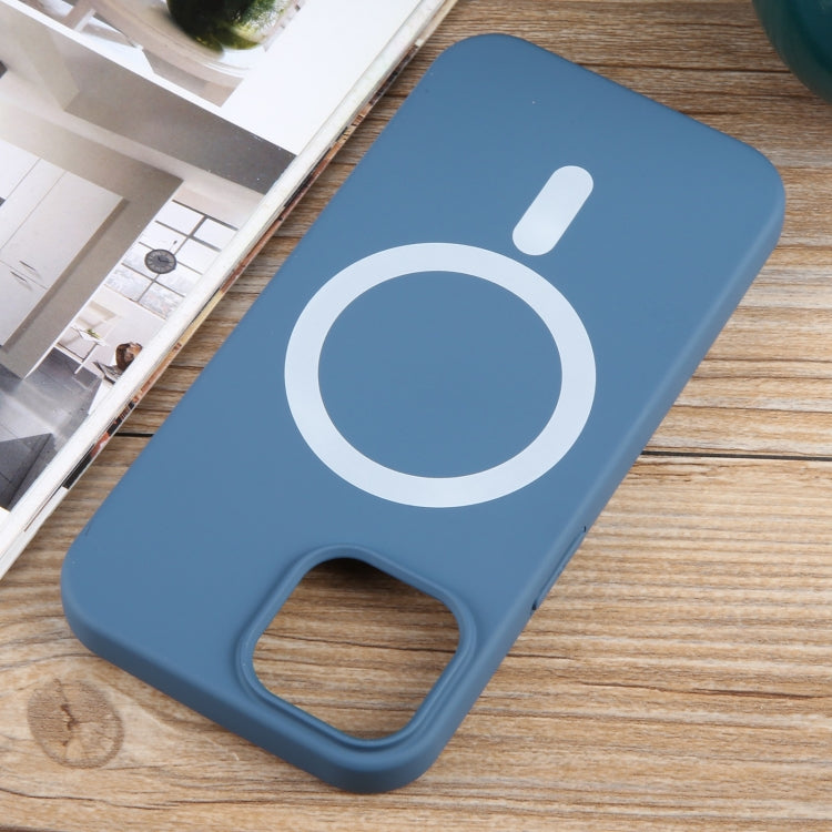 For iPhone 12 MagSafe Liquid Silicone Phone Case(Blue) by buy2fix
