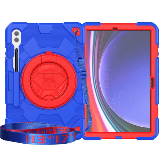 For Samsung Galaxy Tab S9+ / S10+ Spider Rotation Handle Silicone Hybrid PC Tablet Case(Red Blue) by buy2fix