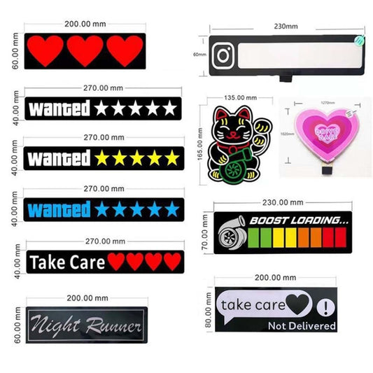 EL Luminous Car Stickers Cold Light Car Stickers Car Luminous Pattern Decoration(Cat) by buy2fix