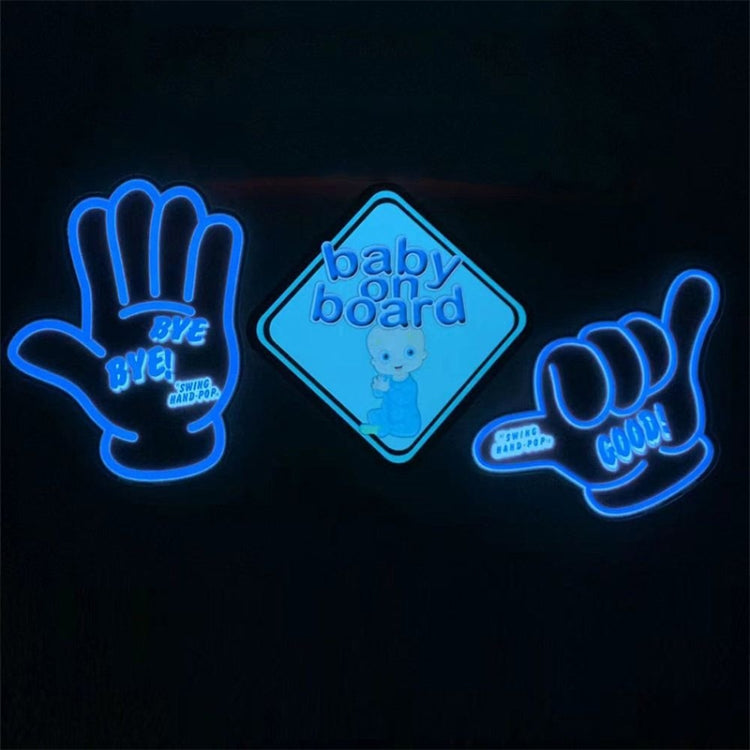 EL Luminous Car Stickers Cold Light Car Stickers Car Luminous Pattern Decoration(Heartbeat) - Decorative Sticker by buy2fix | Online Shopping UK | buy2fix