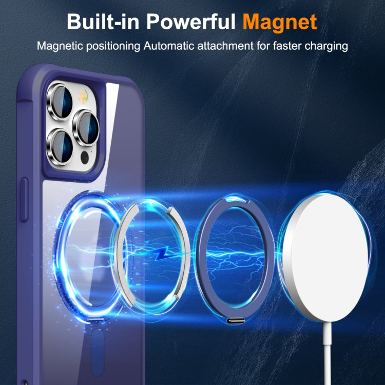 For iPhone 14 Pro Max MagSafe Magnetic Rotating Holder Phone Case(Klein Blue) - iPhone 14 Pro Max Cases by buy2fix | Online Shopping UK | buy2fix