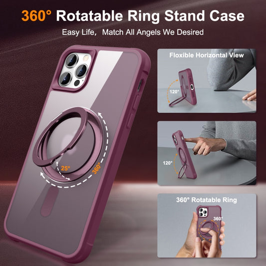 For iPhone 13 Pro Max / 12 Pro Max MagSafe Magnetic Rotating Holder Phone Case(Wine Red) by buy2fix