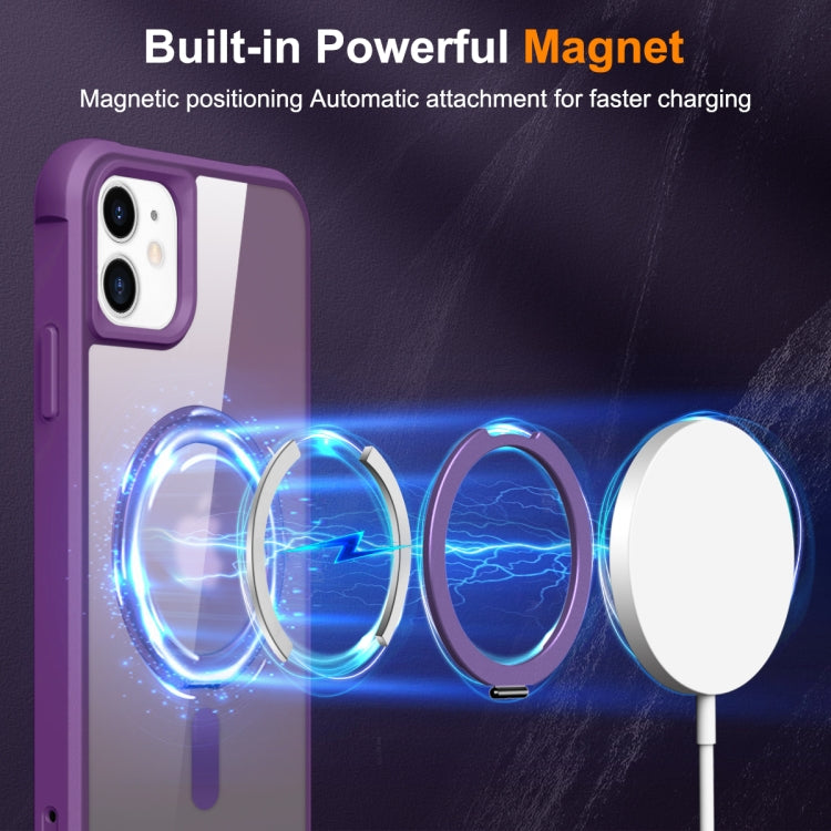 For iPhone 12 / 12 Pro MagSafe Magnetic Rotating Holder Phone Case(Purple) by buy2fix