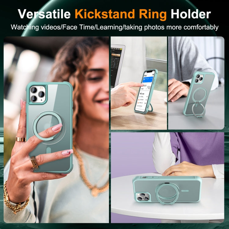 For iPhone 11 Pro Max MagSafe Magnetic Rotating Holder Phone Case(Lake Blue) by buy2fix