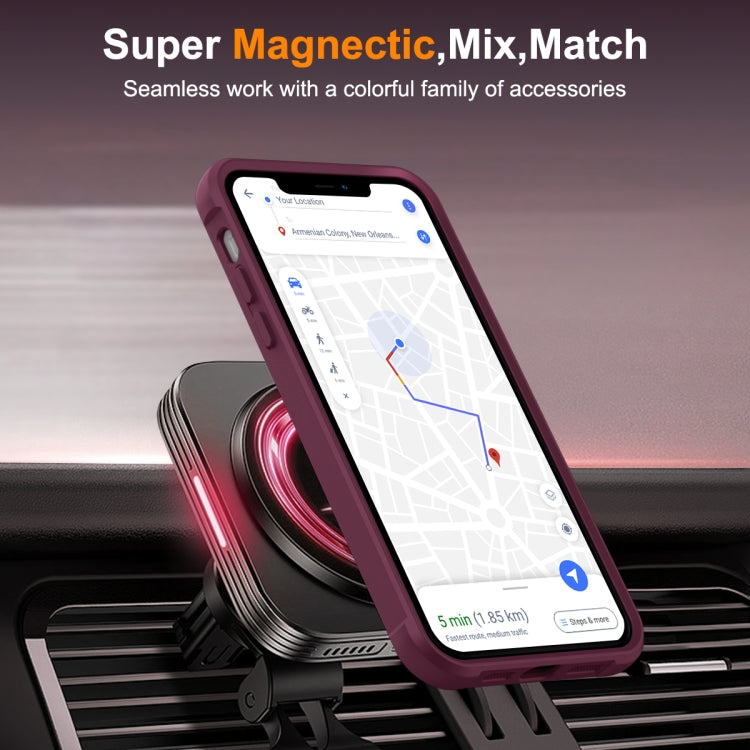 For iPhone 11 MagSafe Magnetic Rotating Holder Phone Case(Wine Red) by buy2fix